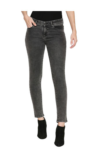 Spykar Black Cotton Low Rise Super Skinny Ankle Length Fit Jeans (Alicia)