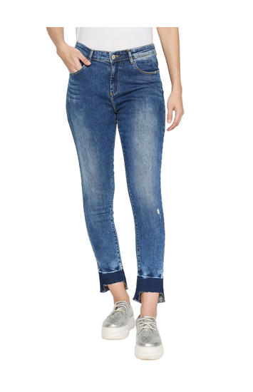 Spykar Blue Cotton Low Rise Skinny Fit Jeans (Skinny)
