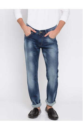 Blue Solid Skinny Fit Jeans