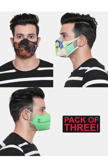 Assorted Designer Face Mask - Set of 3