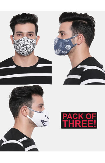 Assorted Designer Face Mask - Set of 3