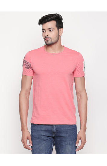 Coral Melange Slim Fit T-Shirt