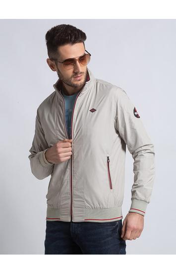 SPYKAR Off White POLYESTER STRAIGHT FIT JACKETS