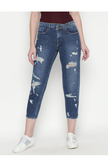 Blue Ripped Skinny Fit Jeans