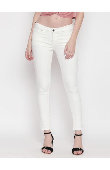 White Solid Super Skinny Fit Jeans