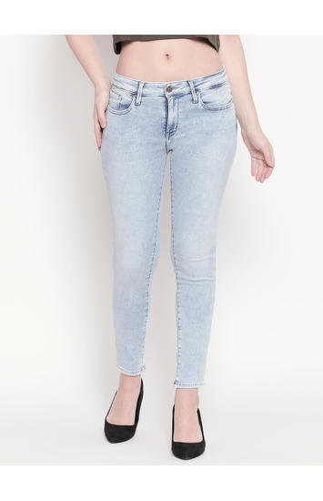 Light Blue Low-rise Waist Super Skinny Fit Jeans
