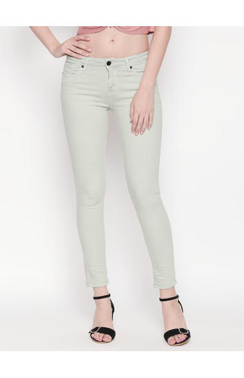 Mint Solid Super Skinny Ankle Length Fit Jeans
