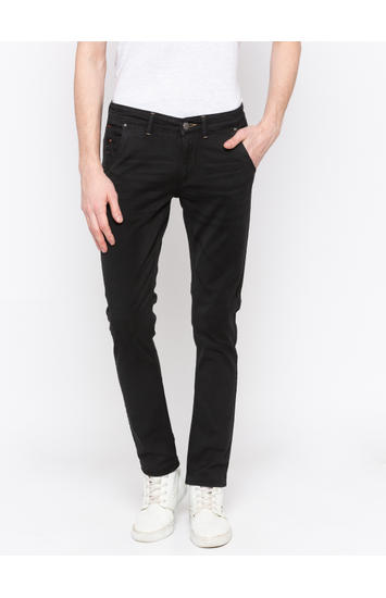 Black Solid Skinny Fit Jeans