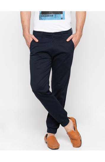 Navy Solid jogger Fit Joggers