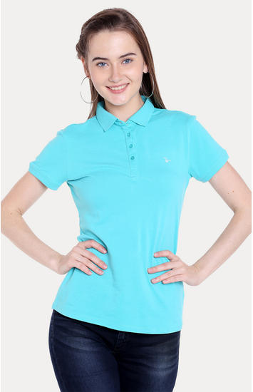 Blue Solid Regular Fit T-Shirts