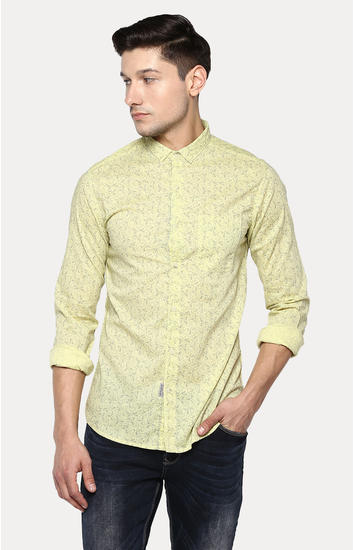 Lemon Printed Slim Fit Casual Shirts