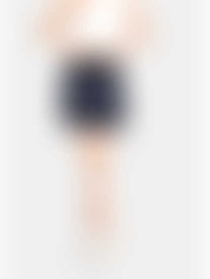 Star Printed Navy Corduroy Skirt