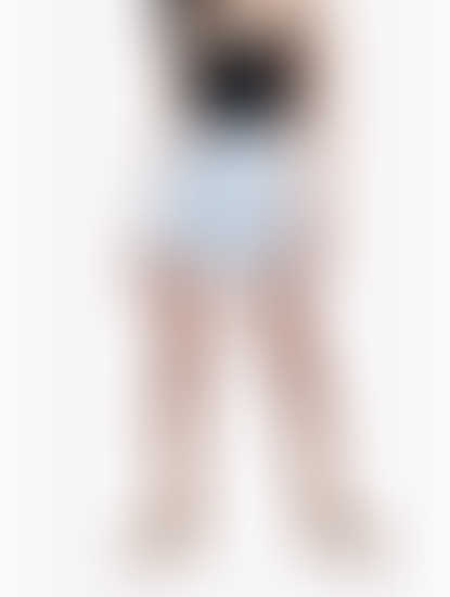 White and Blue Striped Shorts