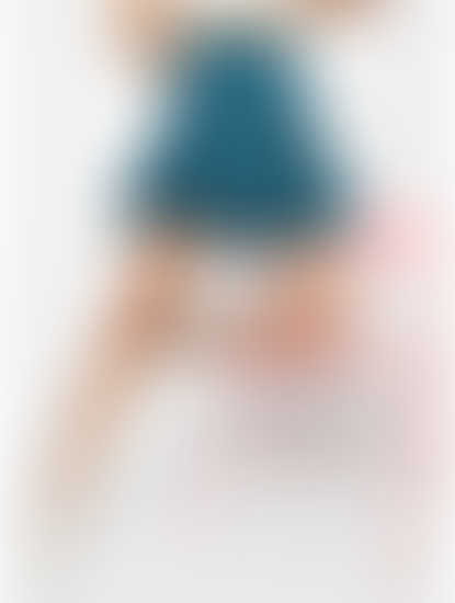Cyan Green Checkered Skirt