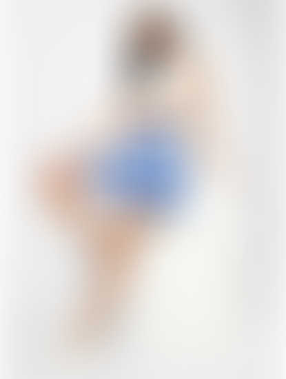 Sapphire Blue Checkered Skirt