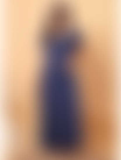 Navy Blue Floral Hosiery Maternity Nighty