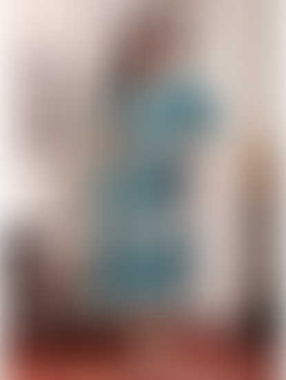 Blue Striped Chanderi Silk Maternity Kaftan Dress