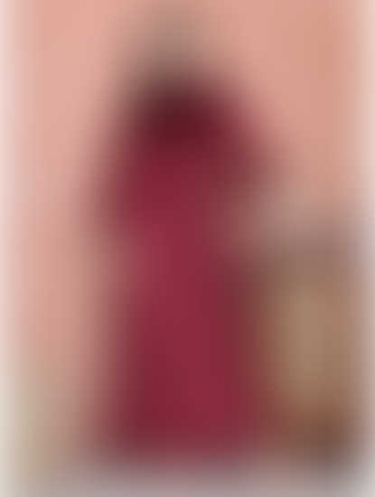 Secret Wish Maroon Solid Velvet Nighty Full Length