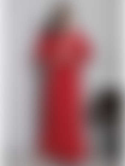 Red Polka Dot Printed Woolen Nighty