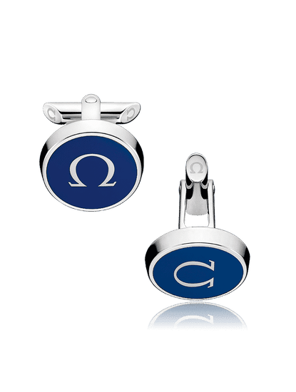 Stainless Steel  Marine Blue Lacquer Cufflinks