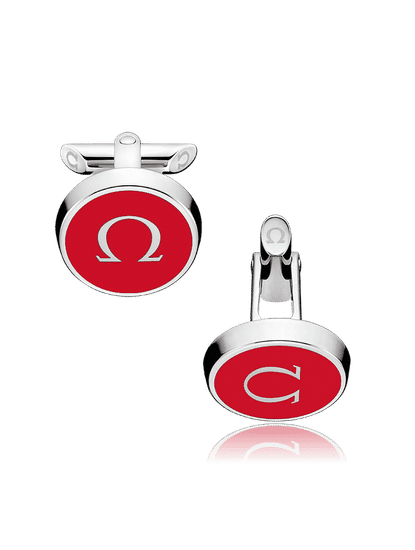 Stainless Steel  Red Lacquer Cufflinks