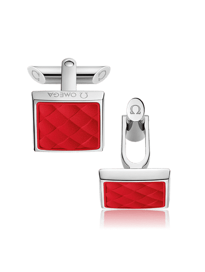 Stainless Steel  Red Rubber Cufflinks