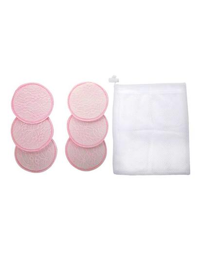 Mee Mee Washable Cotton Maternity Breast Pads, 6 Pieces, Pink