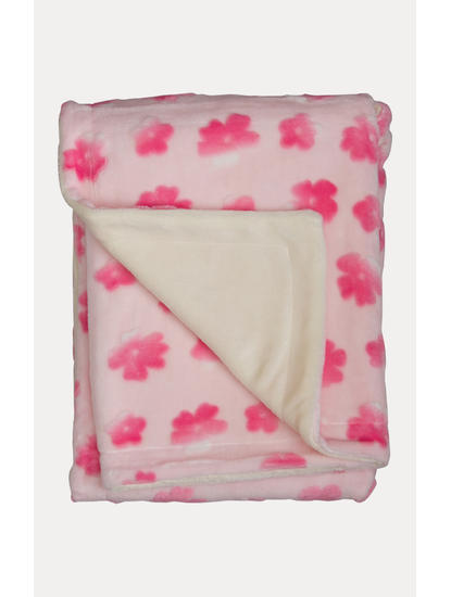 Light Pink Double Layered Blanket with 3D Printing