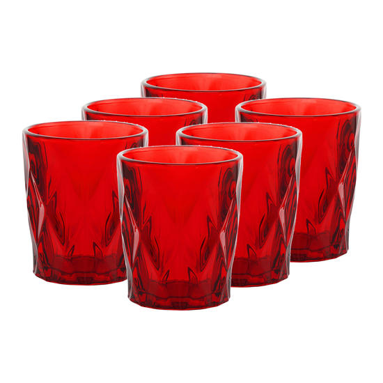 red tumbler glasses