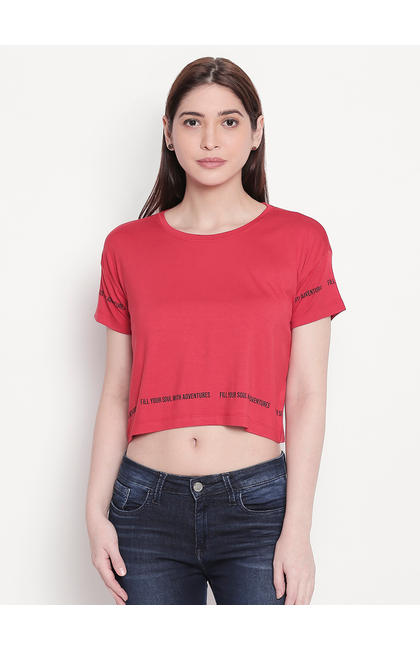 Red Crop Fit T-shirt