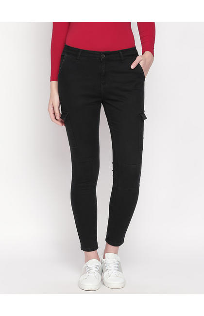 Charcoal Solid Slim Fit Jeans