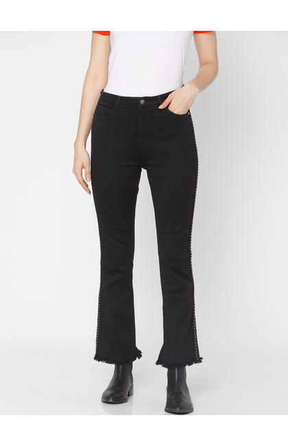Spykar Black Cotton Women Jeans (BOYFRIEND FIT)