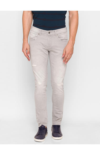Spykar Grey Cotton Men Jeans (SUPER SKINNY)