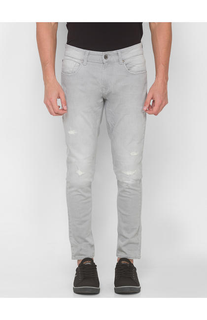 Spykar Grey Solid Regular Low-Rise Jeans (Rover)