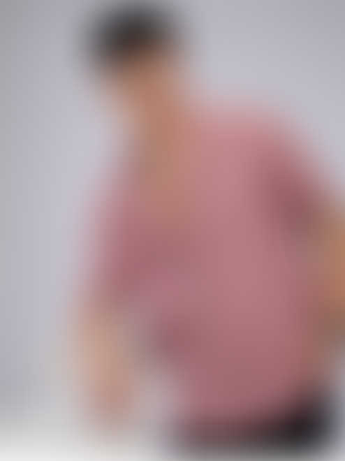 Rouge Pink Crepe Crinkled Oversized Shirt