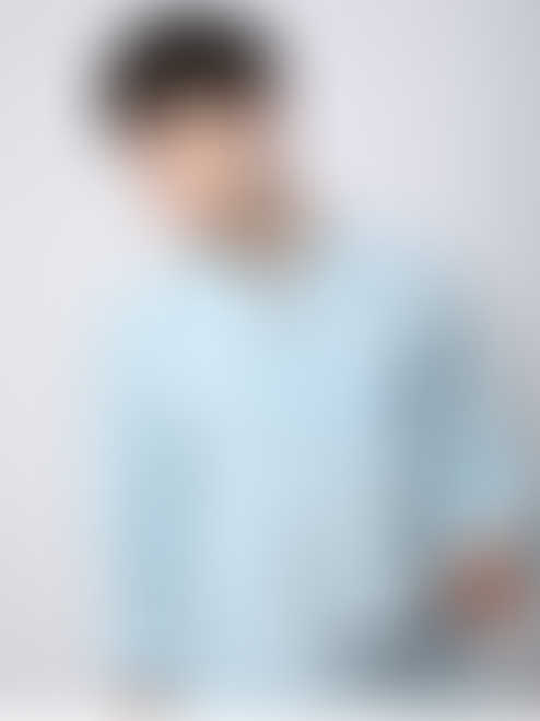 Arctic Blue Lozenge Jacquard Kurta