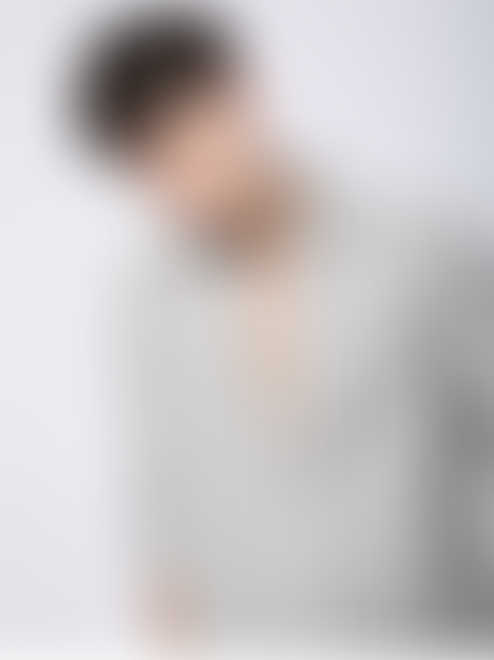 Faded Navy & Off-White Candy Striped Linen Shirt
