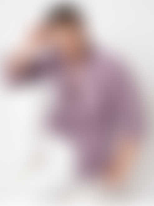 Sunset Purple Mini Checks Textured Shirt