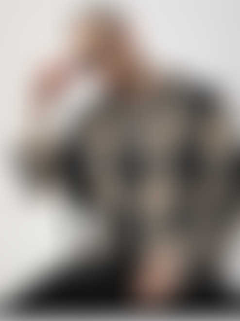 Black & Beige Heavy Twill Broad Checks Shirt