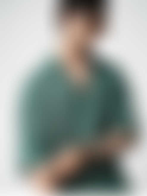 Persian Green Ditsy Dobby Oversized Polo Shirt