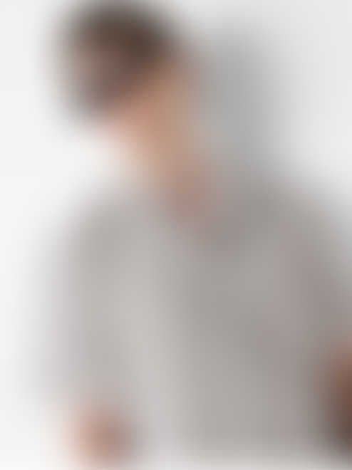 Cloud Grey Embossed Patterned Oversized Shirt