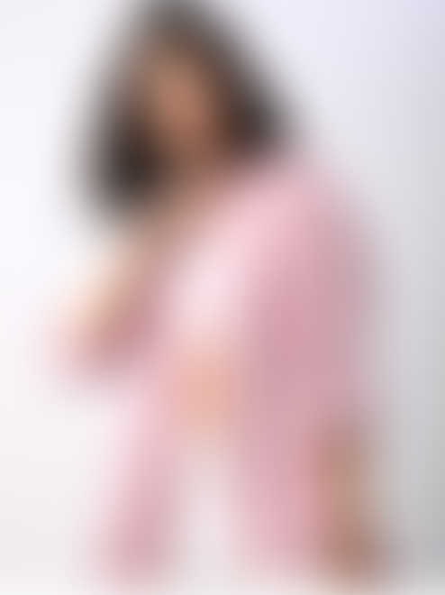 Flamingo Pink Dobby Striped Oversized Shirt