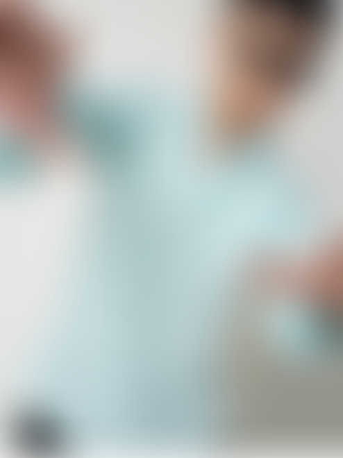 Turquoise Jacquard Crushed Kurta