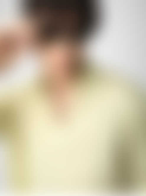 Lime Green Stripe Oversized Polo Crinkled Shirt