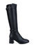 Black Knee High Boots With Buckle Embellishment