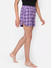 Purple Checked Cotton Lounge Shorts