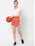 Stylish Orange Cotton Sports Shorts