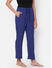 Chic Navy Blue Checked Rayon Pyjamas