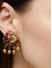 Ruby Emerald Gold Plated Peacock Stud Earring