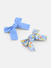 Toniq Kids Set Of 2 Blue Floral Printed Bow Party Hair Cips For Girls